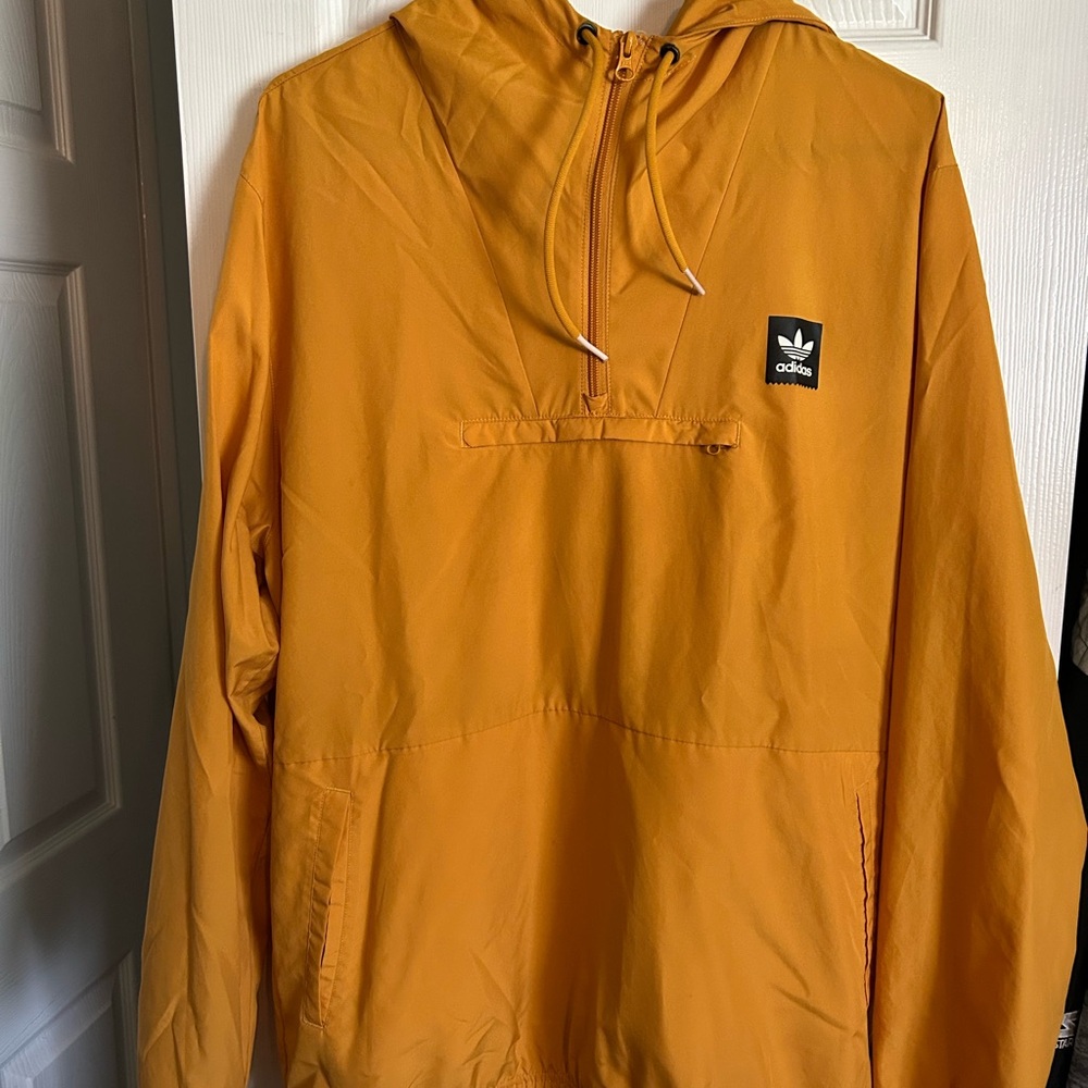 Adidas Men's Mustard Hooded Windbreaker